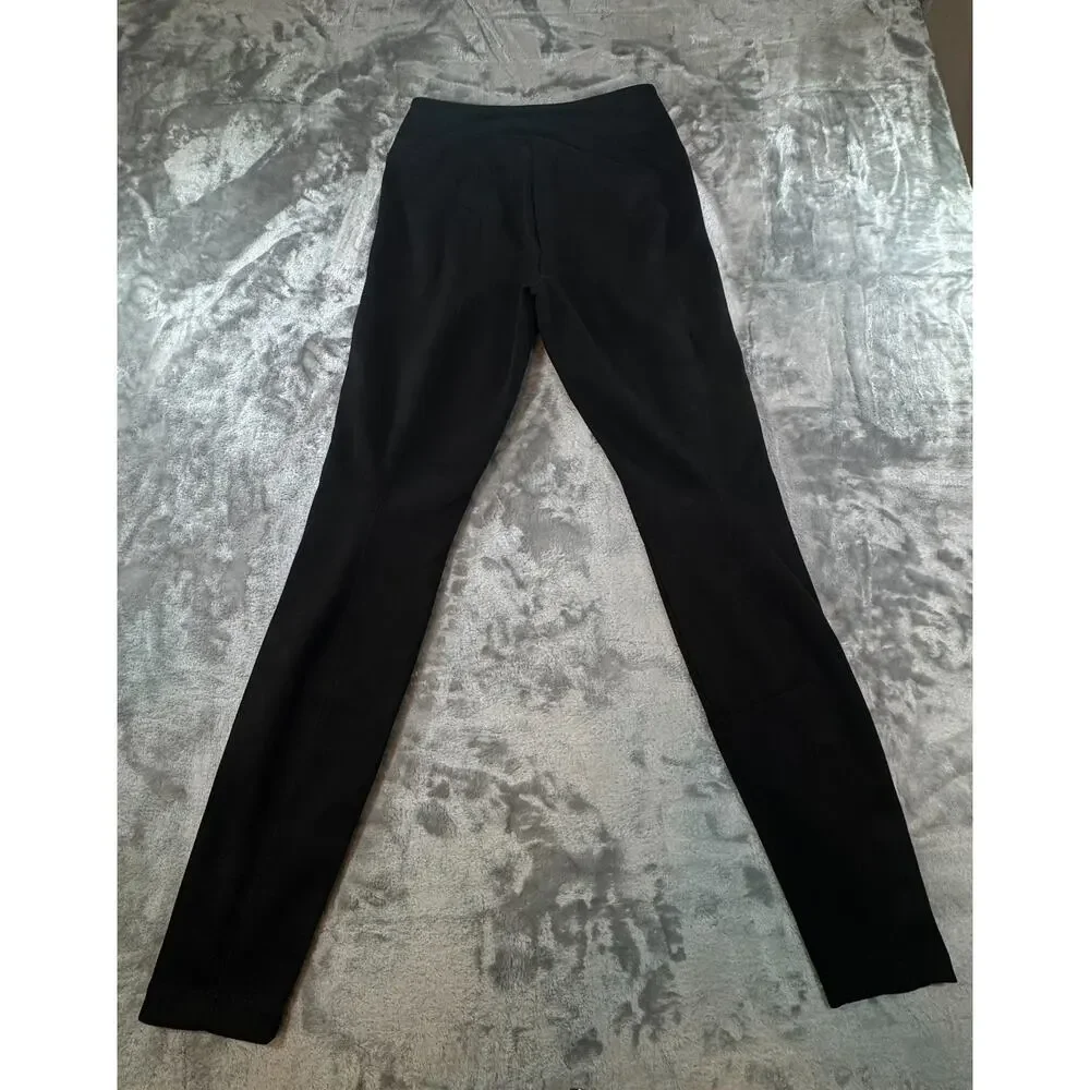 White House Black Market Runway Leggings Size 8L Black Faux Suede Studded Tall